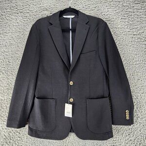 Hyden Yoo Suit Mens Medium Black Jameson Knit 2 Button Blazer *NWT*